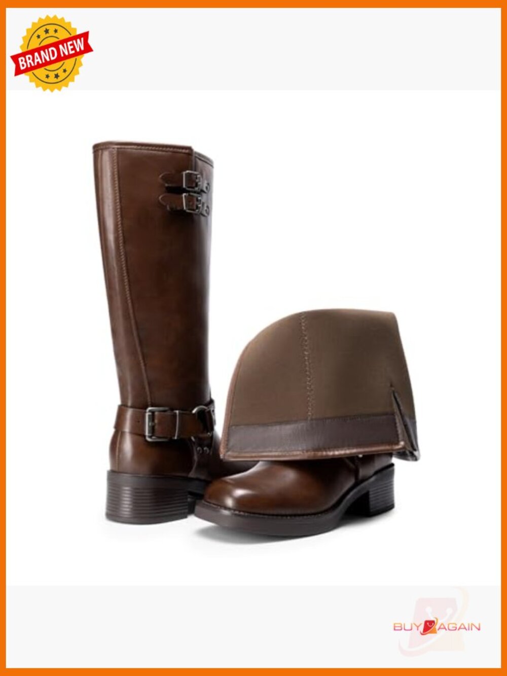 Knee High Combat Boots Chunky Heel Lace Up Side Zipper - Picture 5 of 7